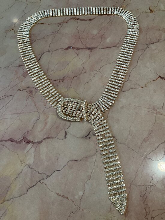 REVOLVE petit moments Showgirl Belt in Gold One Size Fits All Crystals main image 4